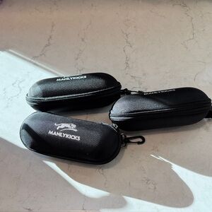 Manly Kicks Black Eyeglass Cases
